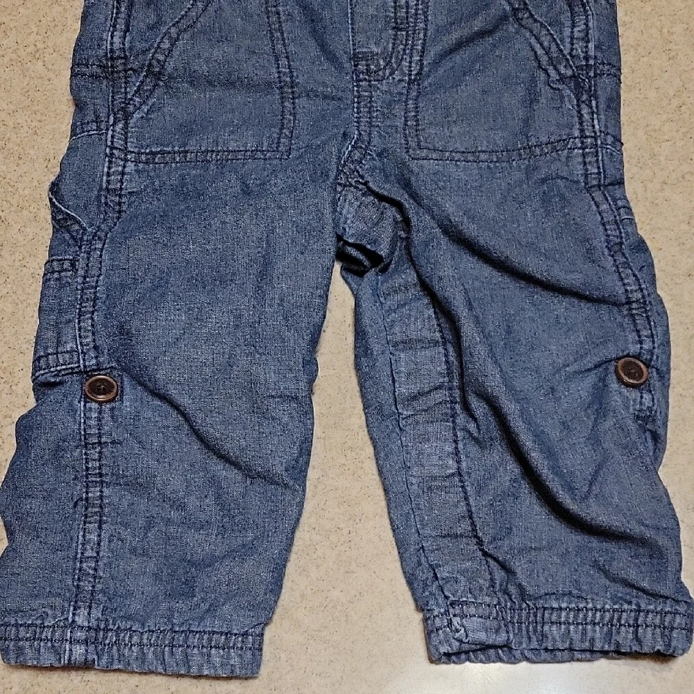OshKosh B'gosh Classic Blue Kids Overalls with inside lining size 18 Months
